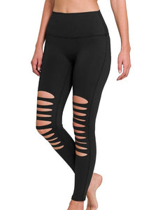 ATHLETIC KNEE CUT OUT HIGH WAISTED LEGGINGS