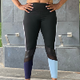 ACTIVE COLOR BLOCK LEGGING WITH GLOSSY INLAY  |  Black/Navy