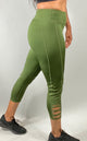 ACTIVE ANKLE LENGTH CUT-OUT LEGGING  |  OLIVE